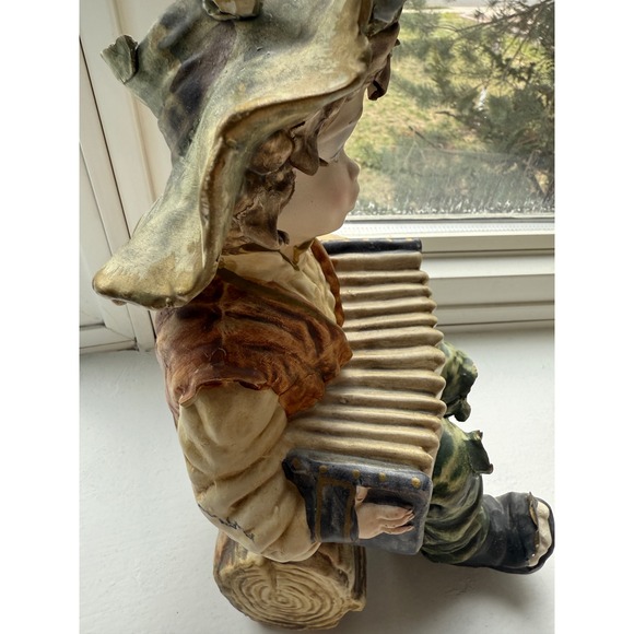 Vintage Italian Boy Accordion Figurine Porcelain Hand Painted Musical Cherub - Picture 6 of 12